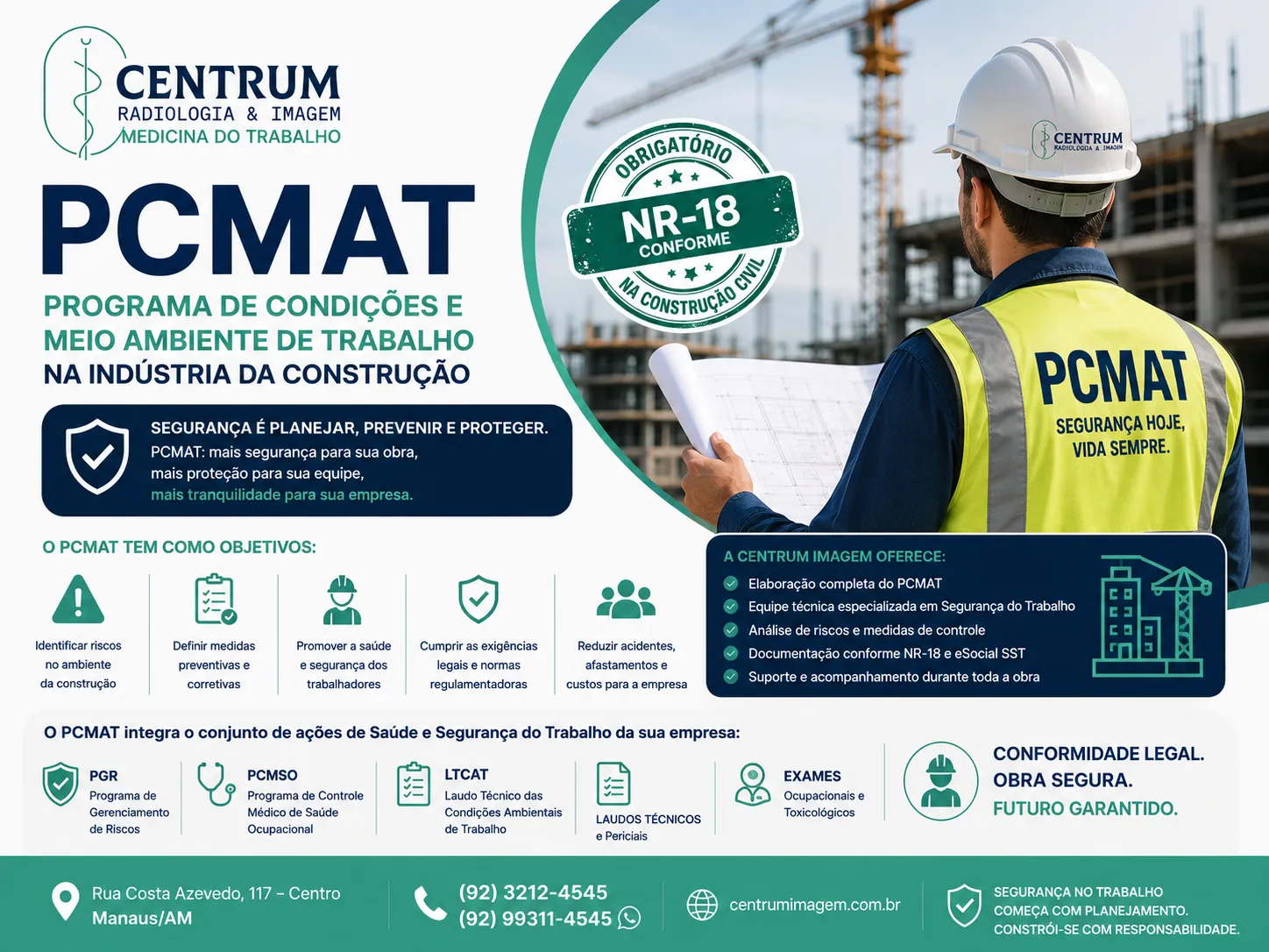 PCMAT em Manaus para construção civil com segurança do trabalho e gestão de riscos ocupacionais em Manaus AM